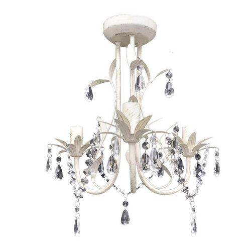Krystallysekrone elegant hvid