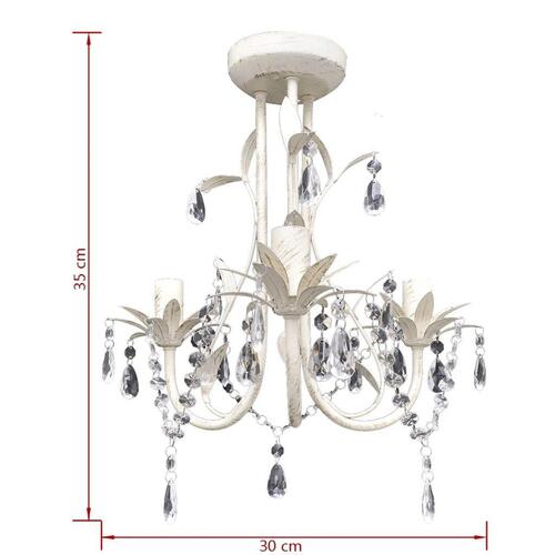 Krystallysekrone elegant hvid