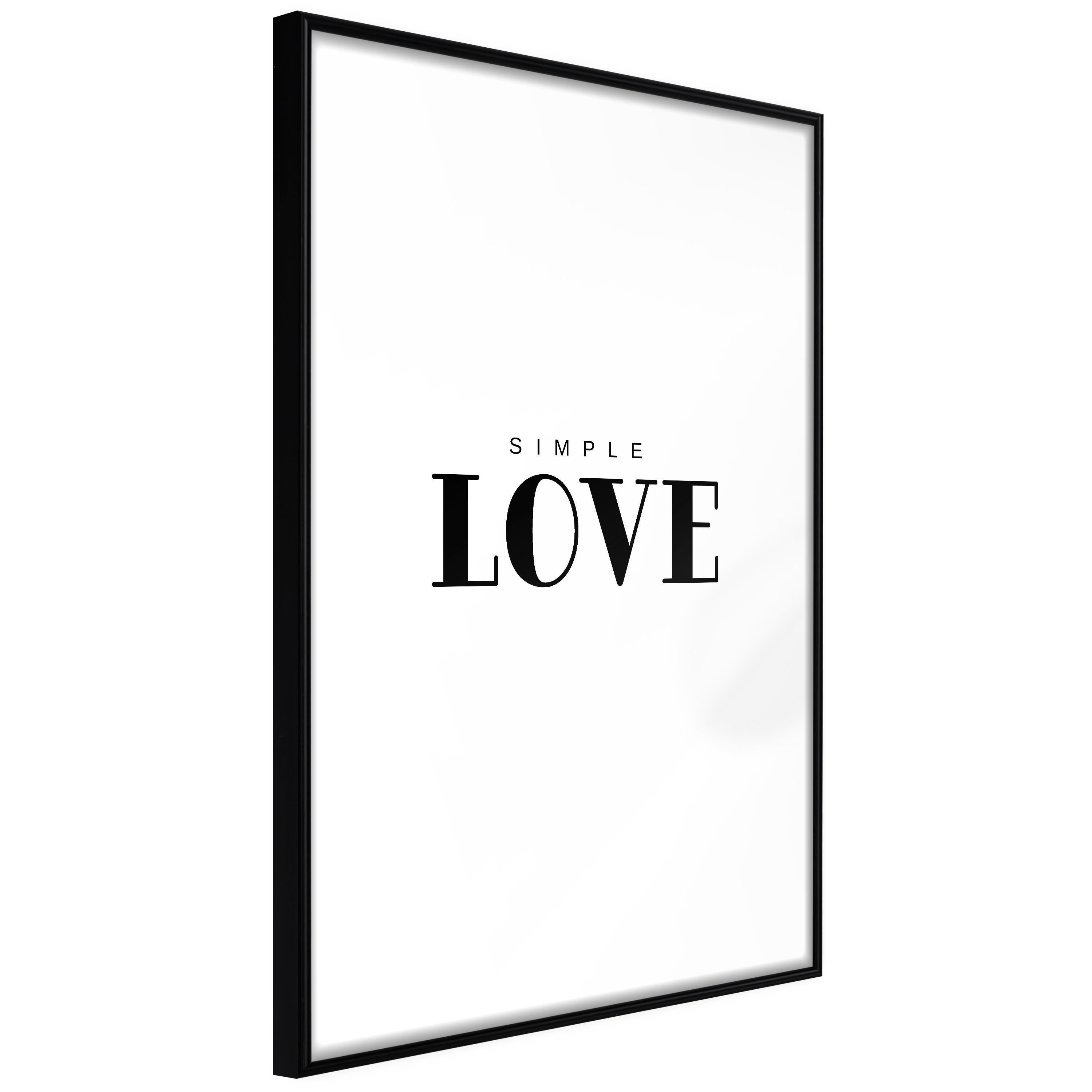 Plakat - Simple Love - 20 x 30 cm - Sort ramme