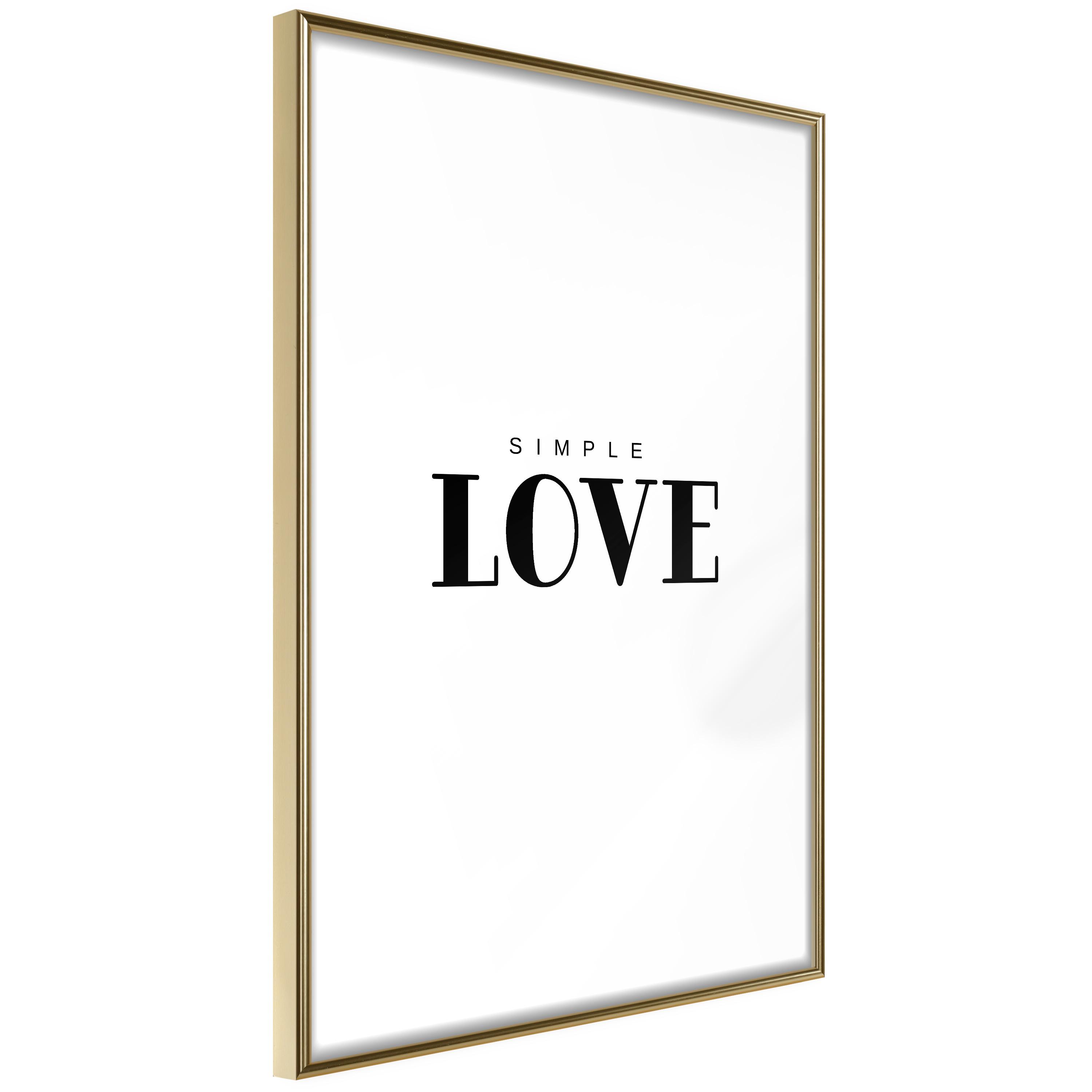 Plakat - Simple Love - 40 x 60 cm - Guldramme