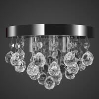 Lysekrone krystaldesign plexiglas krom