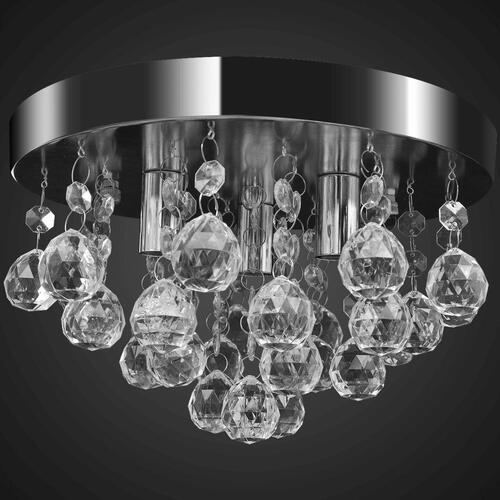 Lysekrone krystaldesign plexiglas krom