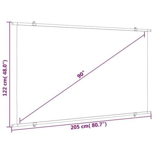 Projektorlærred 90" 16:9