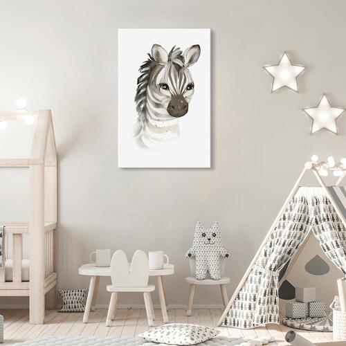 Billede - Little Zebra (1 Part) Vertical 40 x 60 cm