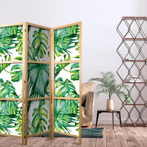 Japansk skærmvæg - Monstera and Palm Leaves I 135 x 161 cm
