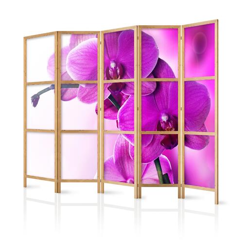 Japansk skærmvæg - Violet Orchids II 225 x 161 cm