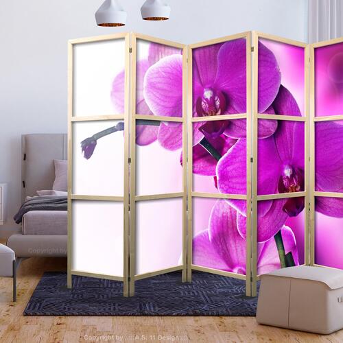 Japansk skærmvæg - Violet Orchids II 225 x 161 cm
