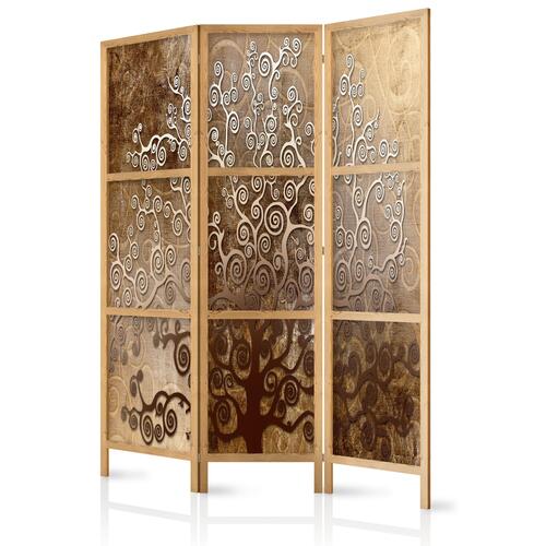 Japansk skærmvæg - Golden Flourishes I 135 x 161 cm