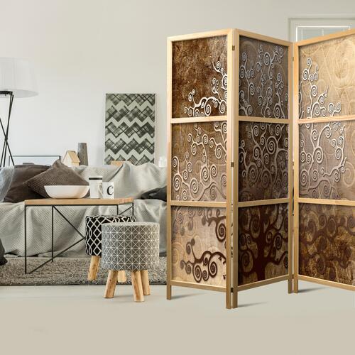 Japansk skærmvæg - Golden Flourishes I 135 x 161 cm
