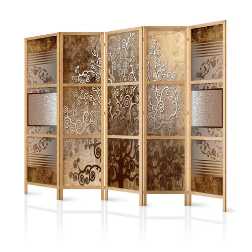 Japansk skærmvæg - Golden Flourishes II 225 x 161 cm