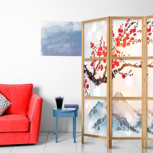 Japansk skærmvæg - Japanese Style: Fuji Mountain 135 x 161 cm