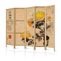Japansk skærmvæg - Japanese Style: Chrysanthemums II 225 x 161 cm