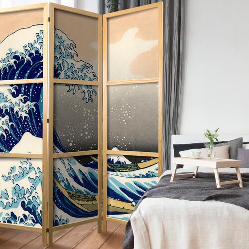 Japansk skærmvæg - Great Wave in Kanagawa I 135 x 161 cm