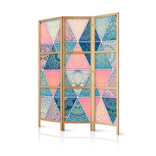 Japansk skærmvæg - Oriental Patchwork I 135 x 161 cm
