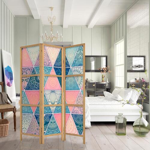Japansk skærmvæg - Oriental Patchwork I 135 x 161 cm