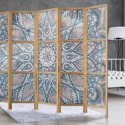 Japansk skærmvæg - Grey Mandala II 225 x 161 cm