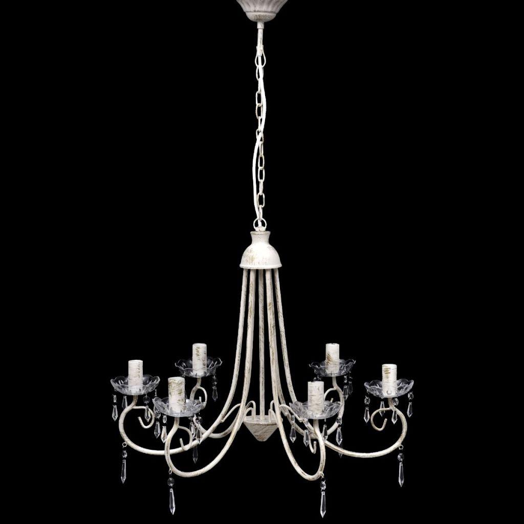 Elegant Vedhæng Crystal Lysekrone med 6 Pærestikdåser