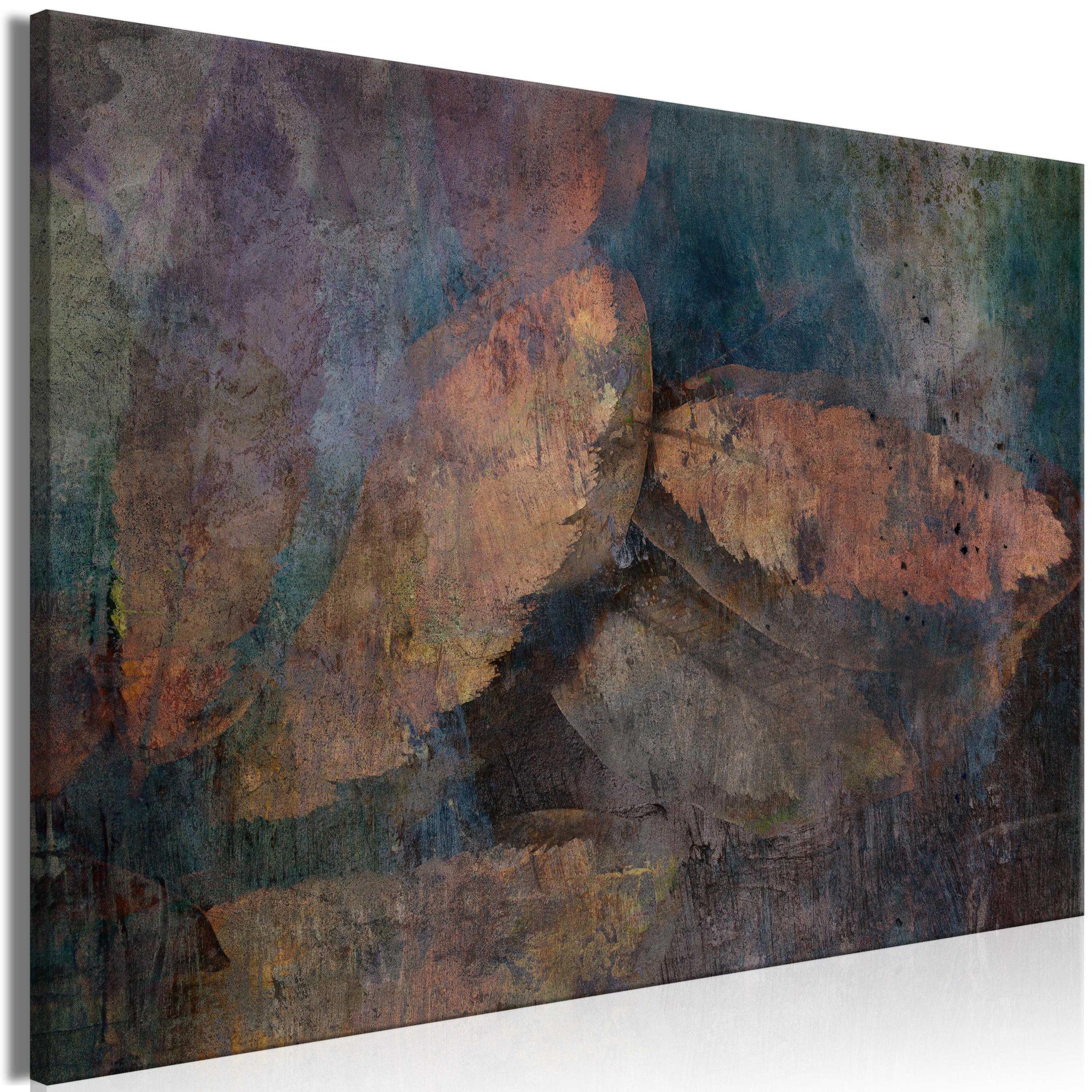 Billede - Copper Leaves (1 Part) Wide - 90 x 60 cm - Standard