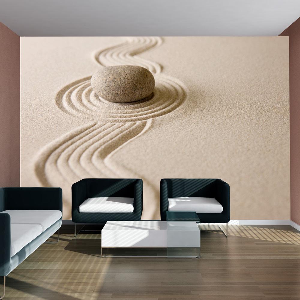 Fototapet - Zen sand haven - 300 x 231 cm - Standard