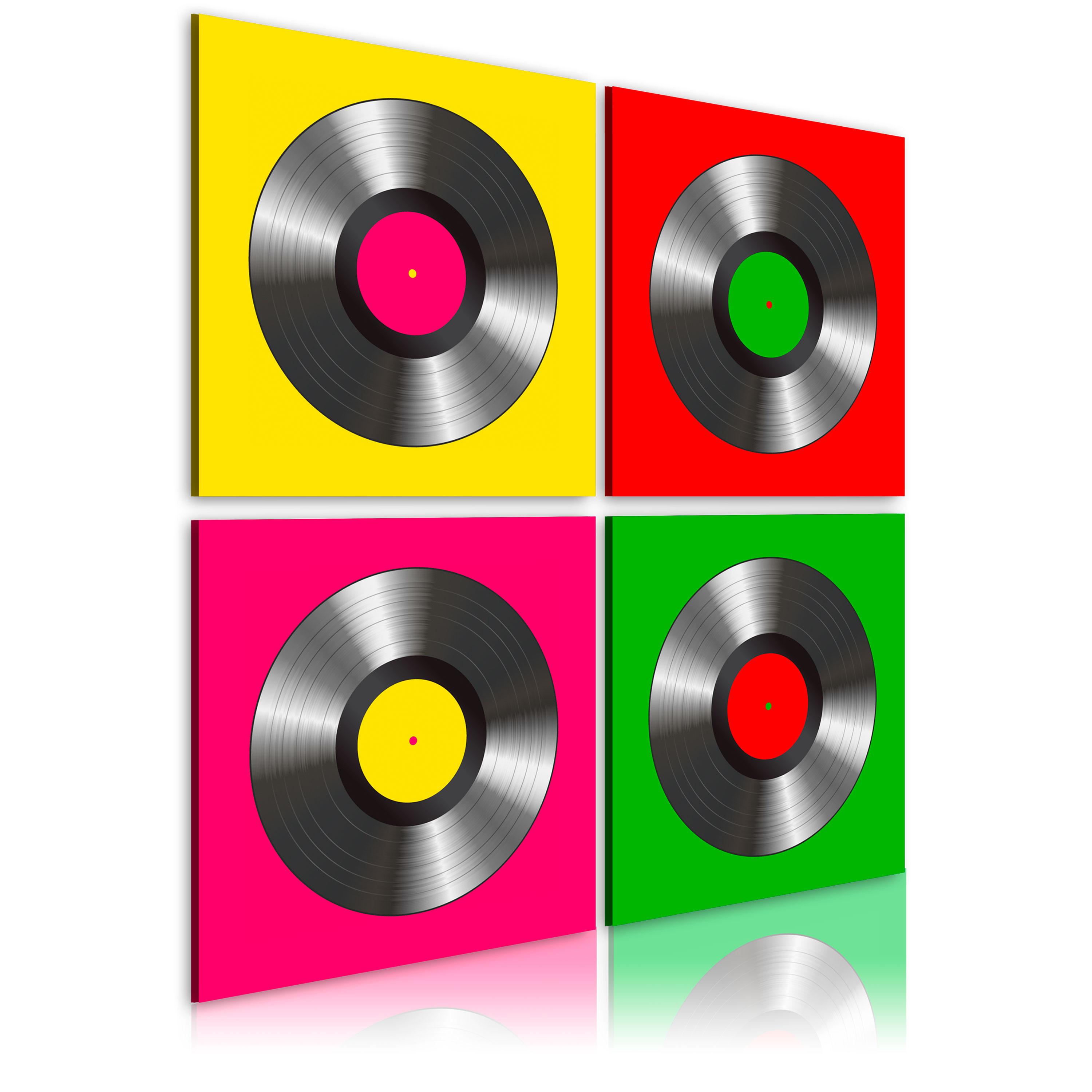 Billede - Vinyler: Pop kunst - 40 x 40 cm - På italiensk lærred