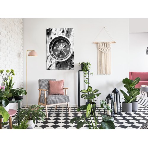 Billede - Black and White Compass (1 Part) Vertical