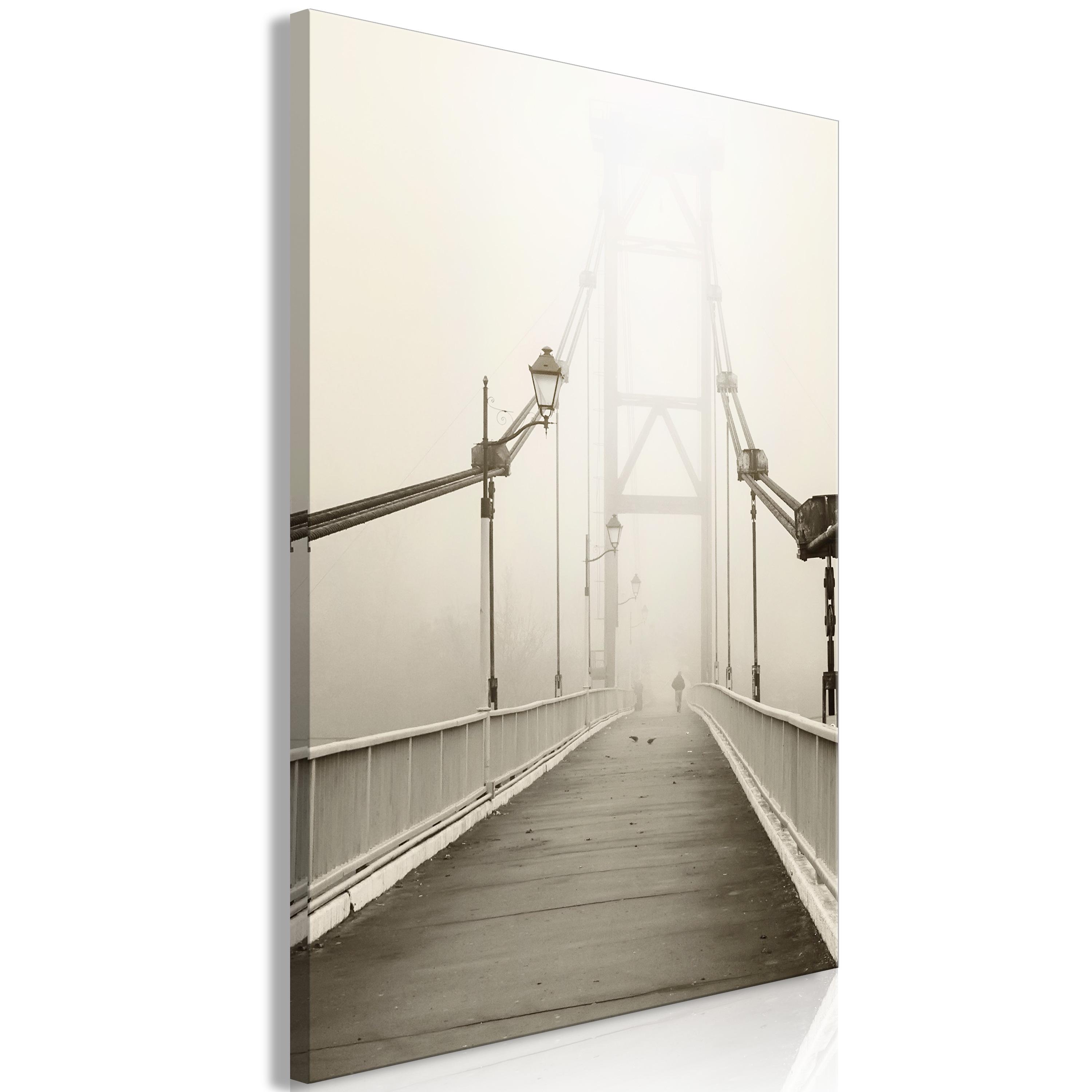 Billede - Bridge in the Fog (1 Part) Vertical - 40 x 60 cm - Standard