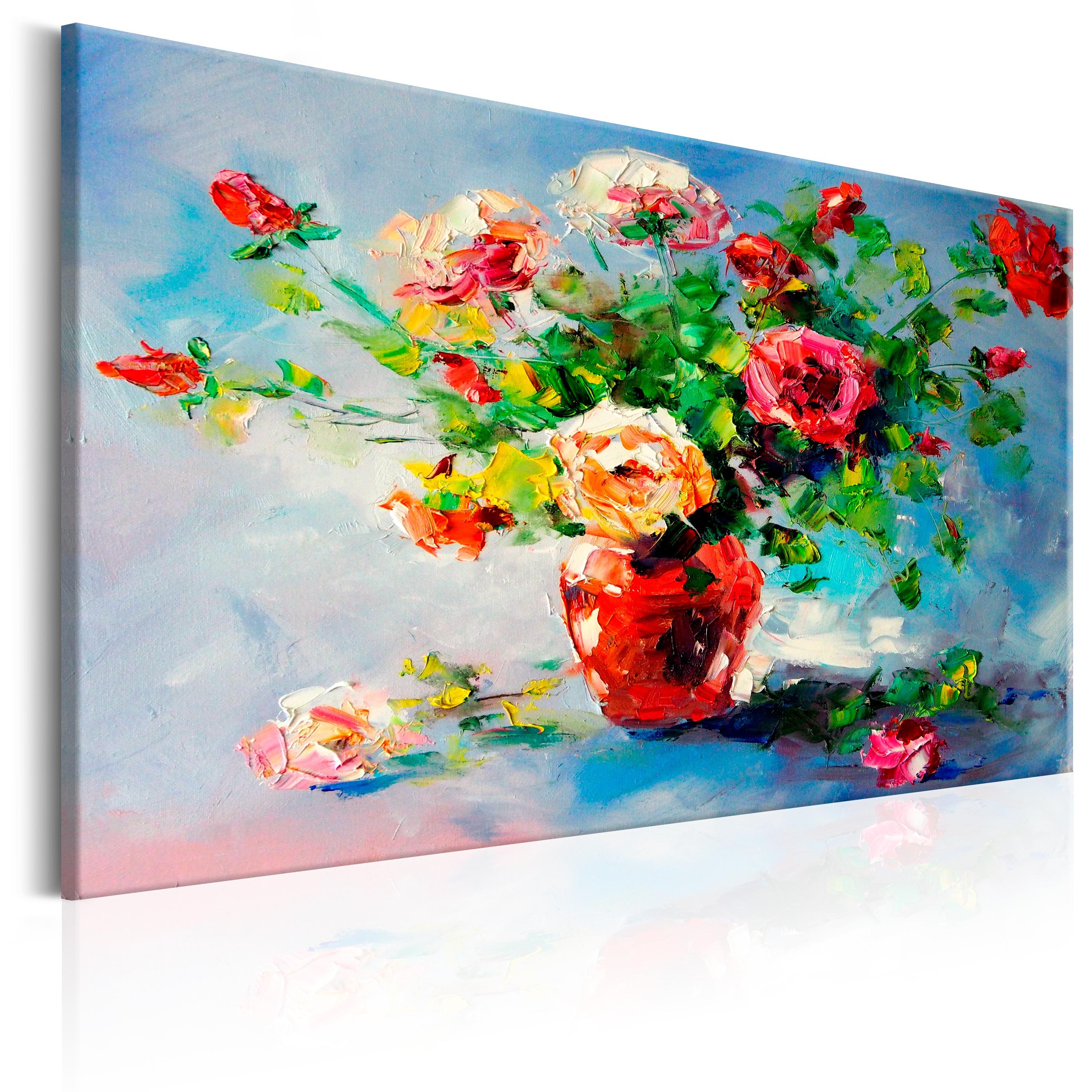 Billede - Beautiful Roses - 90 x 60 cm - På italiensk lærred