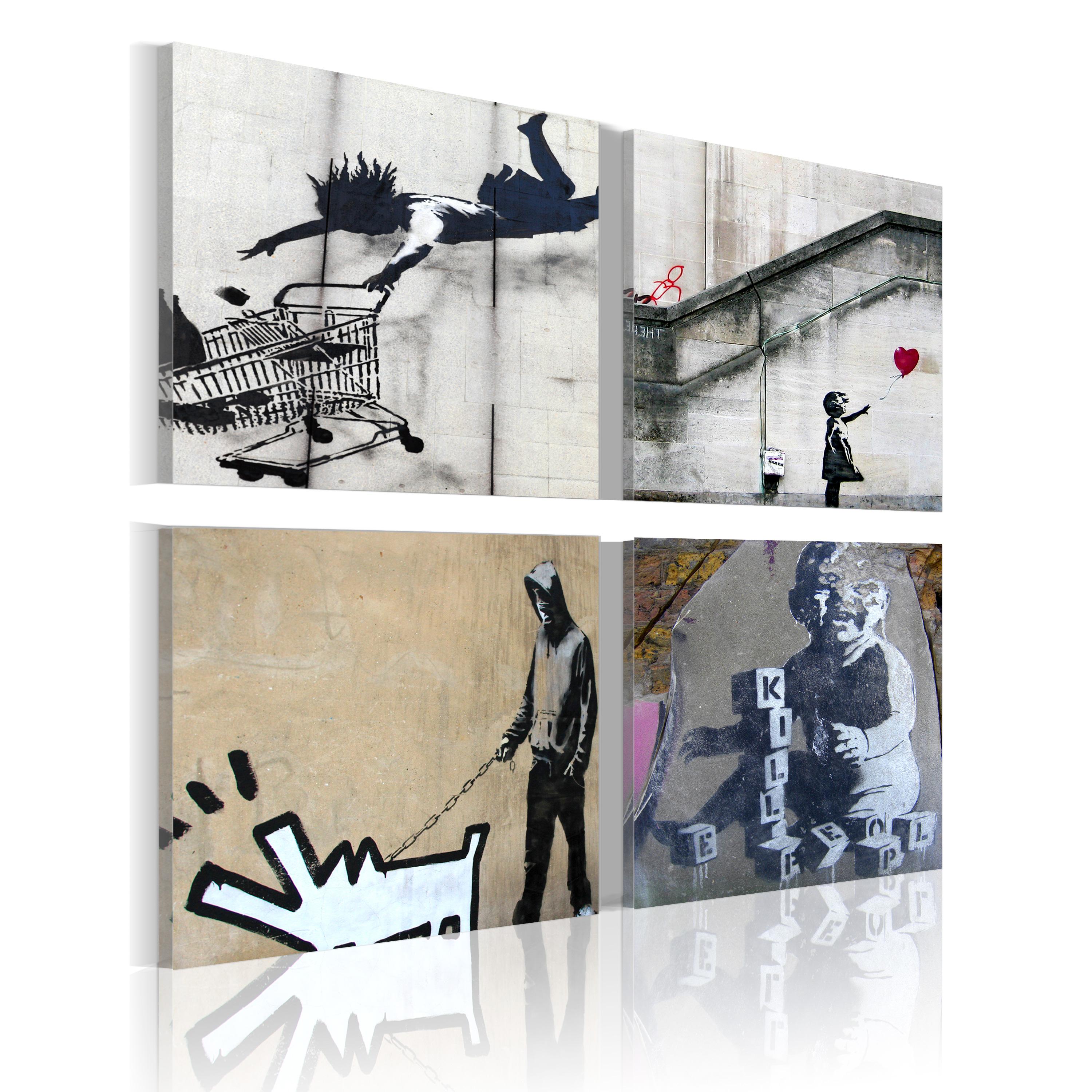 Billede - Banksy - fire orginal ideer - 40 x 40 cm - Standard