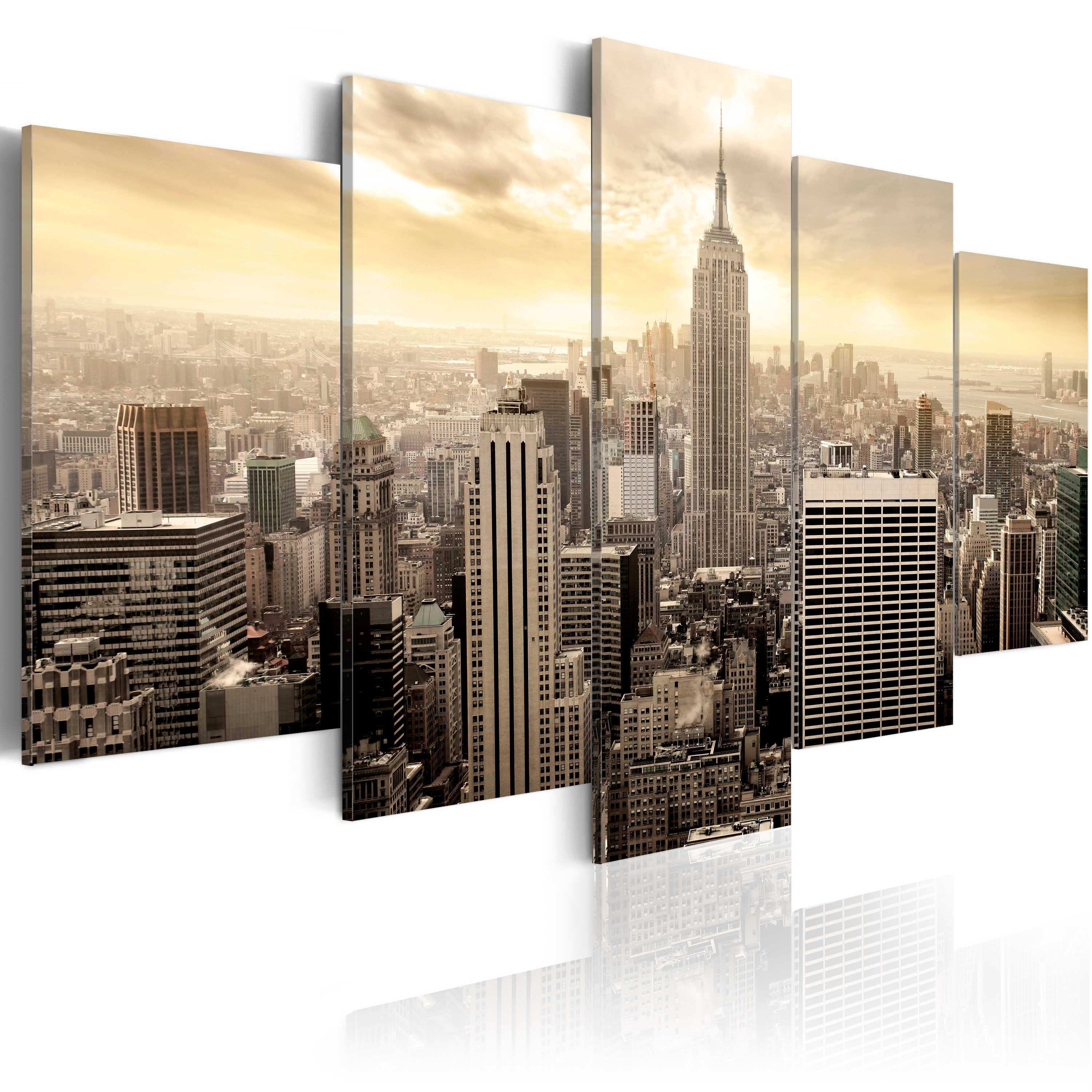 Billede - New York and sunrise - 100 x 50 cm - Standard
