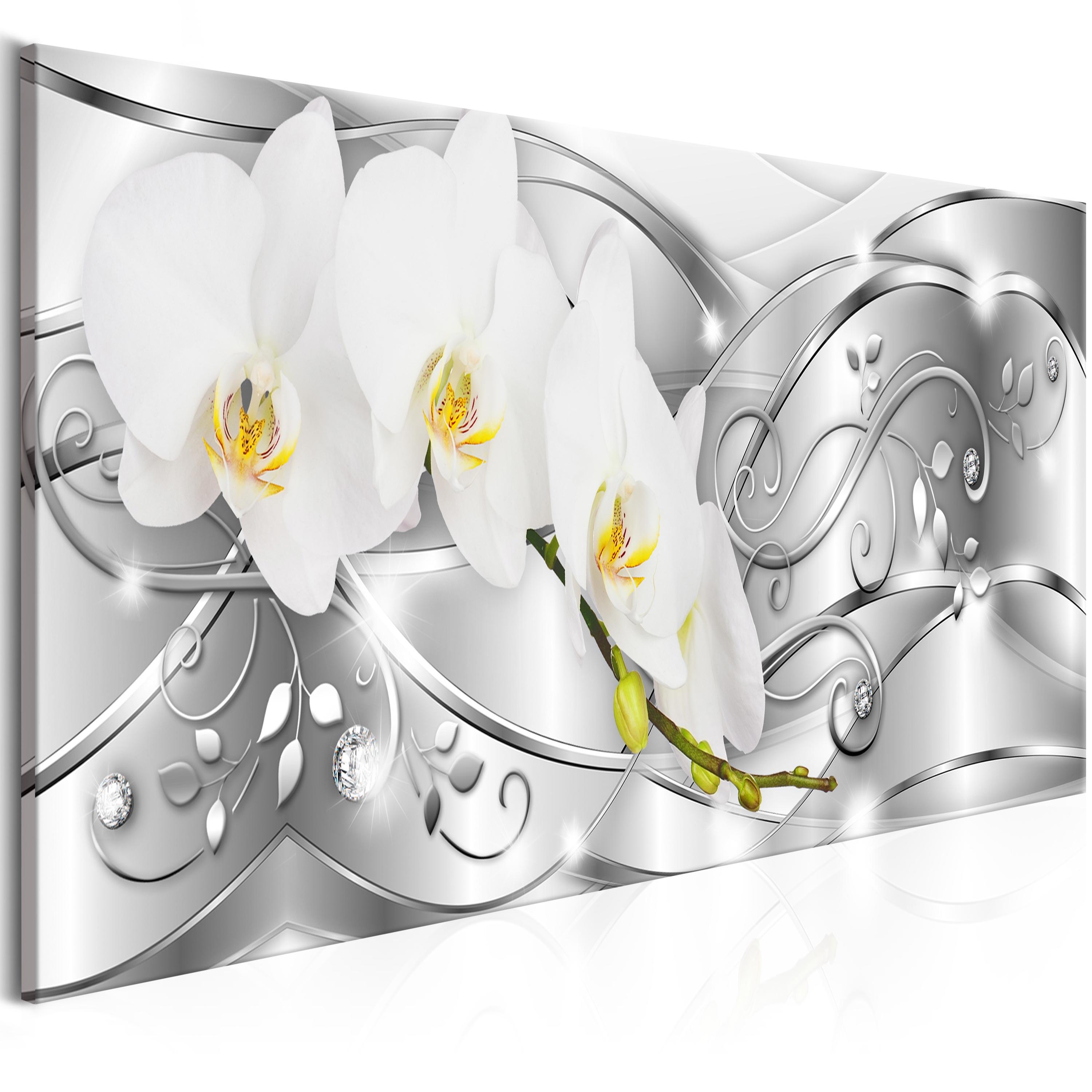 Billede - Flowering (1 Part) Narrow Silver - 135 x 45 cm - Standard