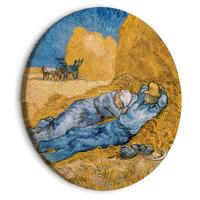 Rundt lærredsprint - Noon: Rest from Work (Vincent Van Gogh)