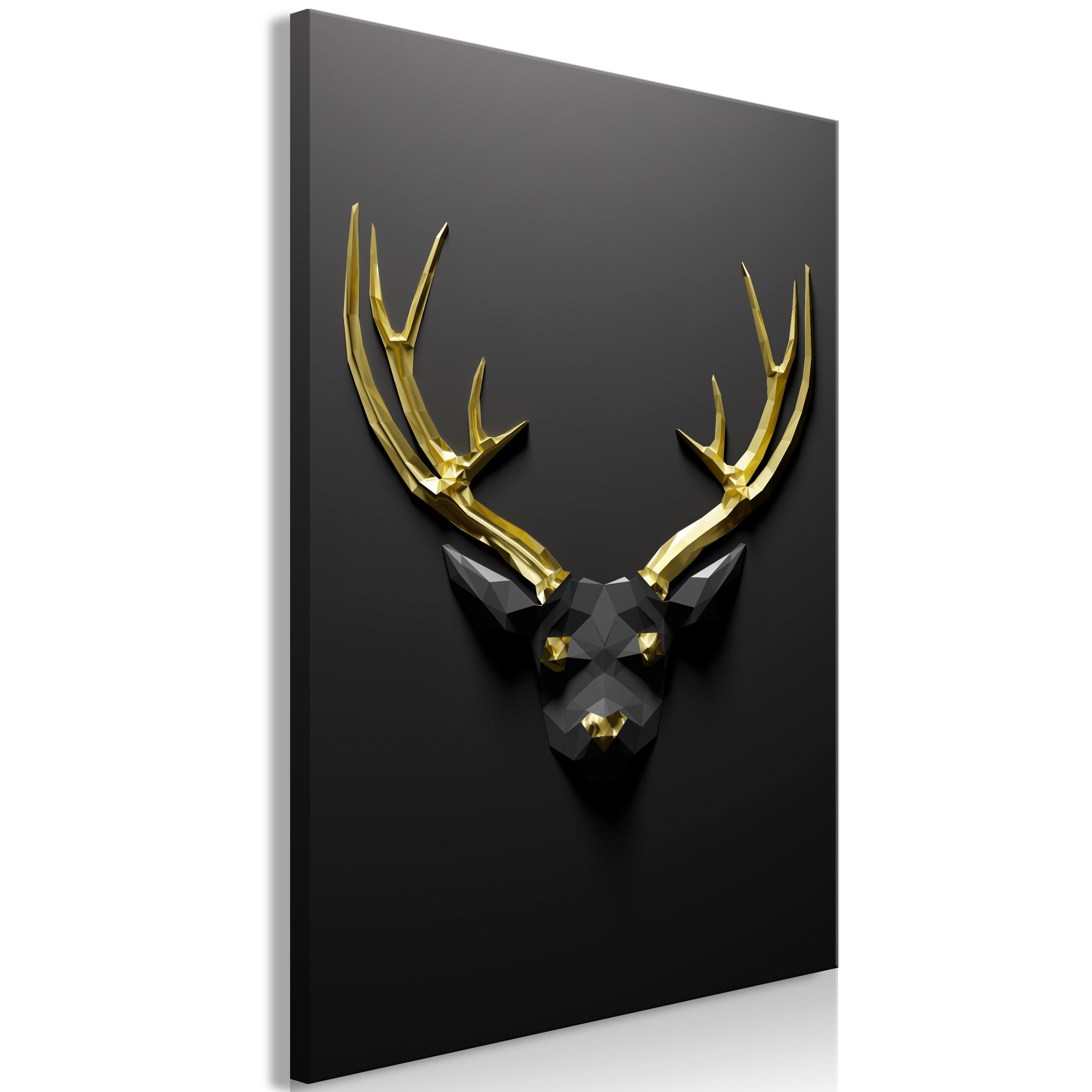 Billede - Golden Antlers (1 Part) Vertical - 40 x 60 cm - Standard