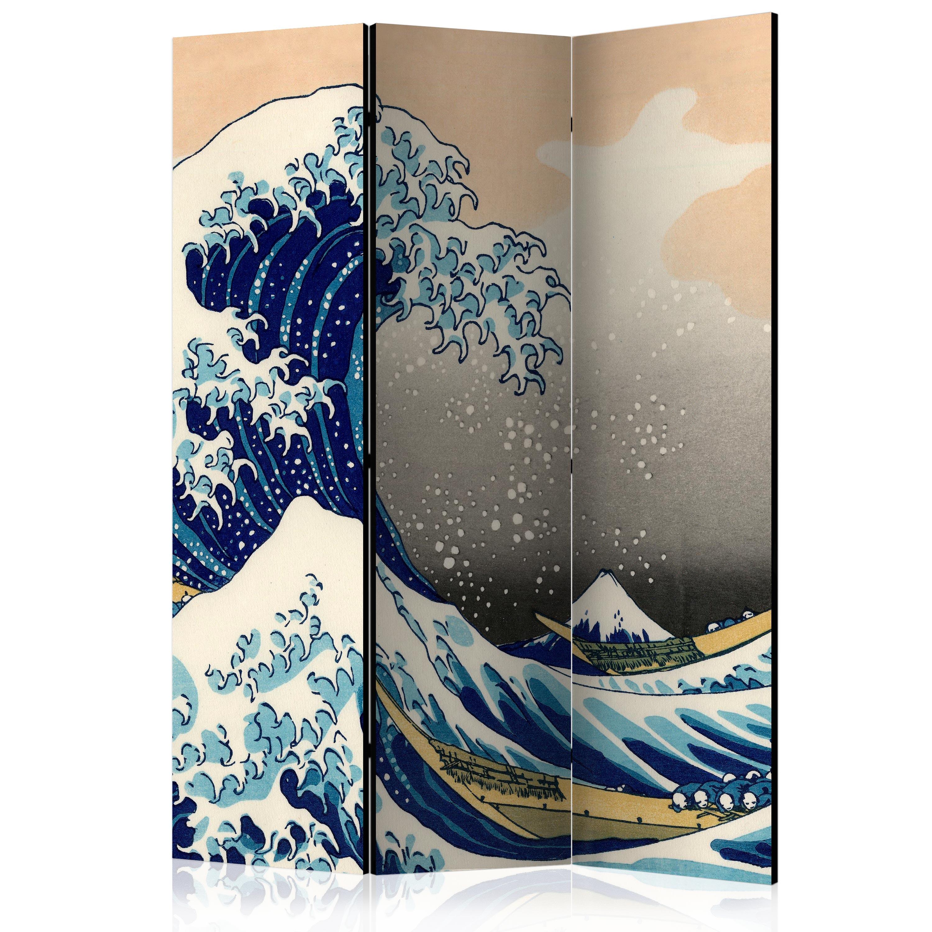 Skærmvæg - The Great Wave off Kanagawa - 135 x 172 cm - Dobbeltsiddet