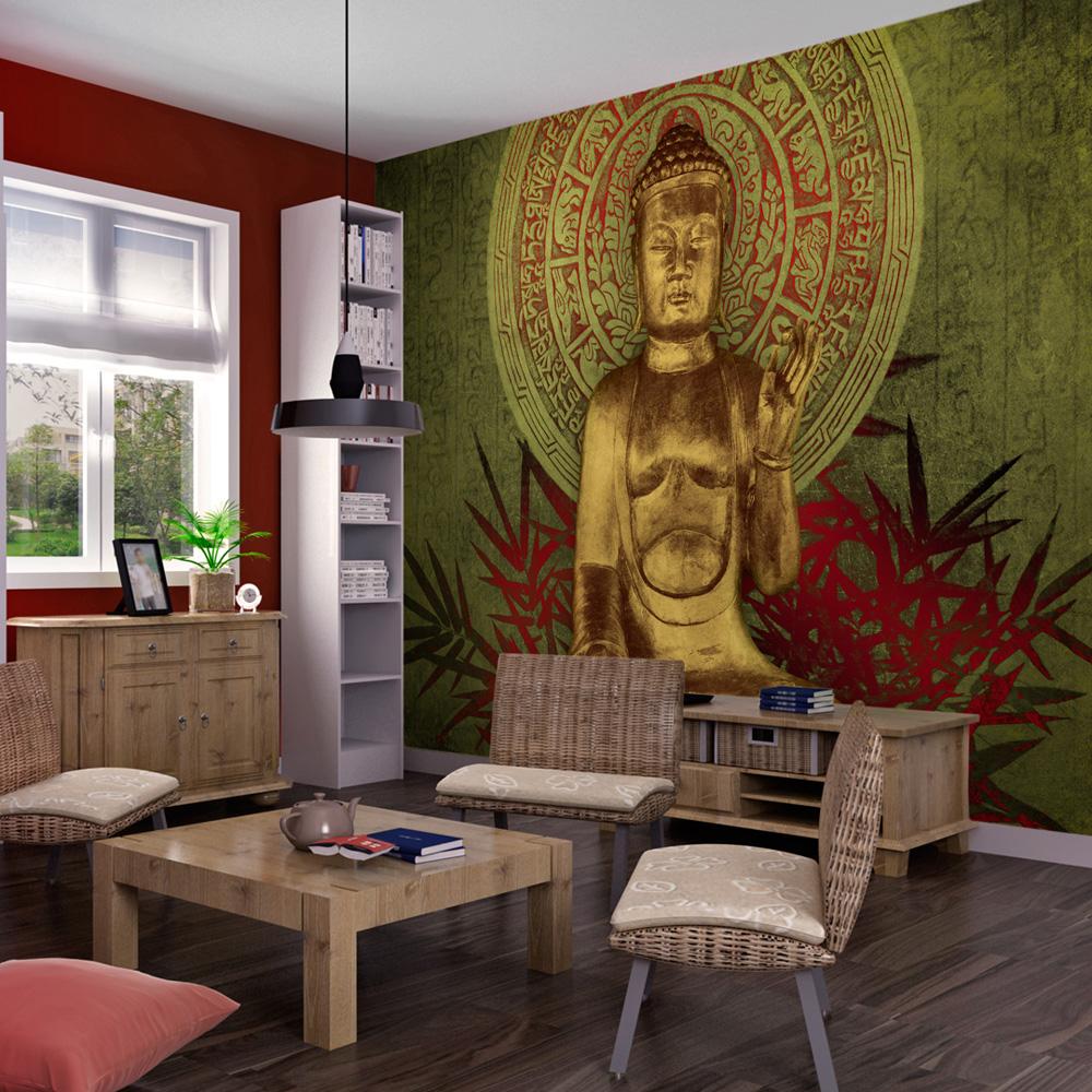 Fototapet - Golden Buddha - 250 x 193 cm - Standard