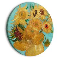 Rundt lærredsprint - Vase with Twelve Sunflowers (Vincent van Gogh)