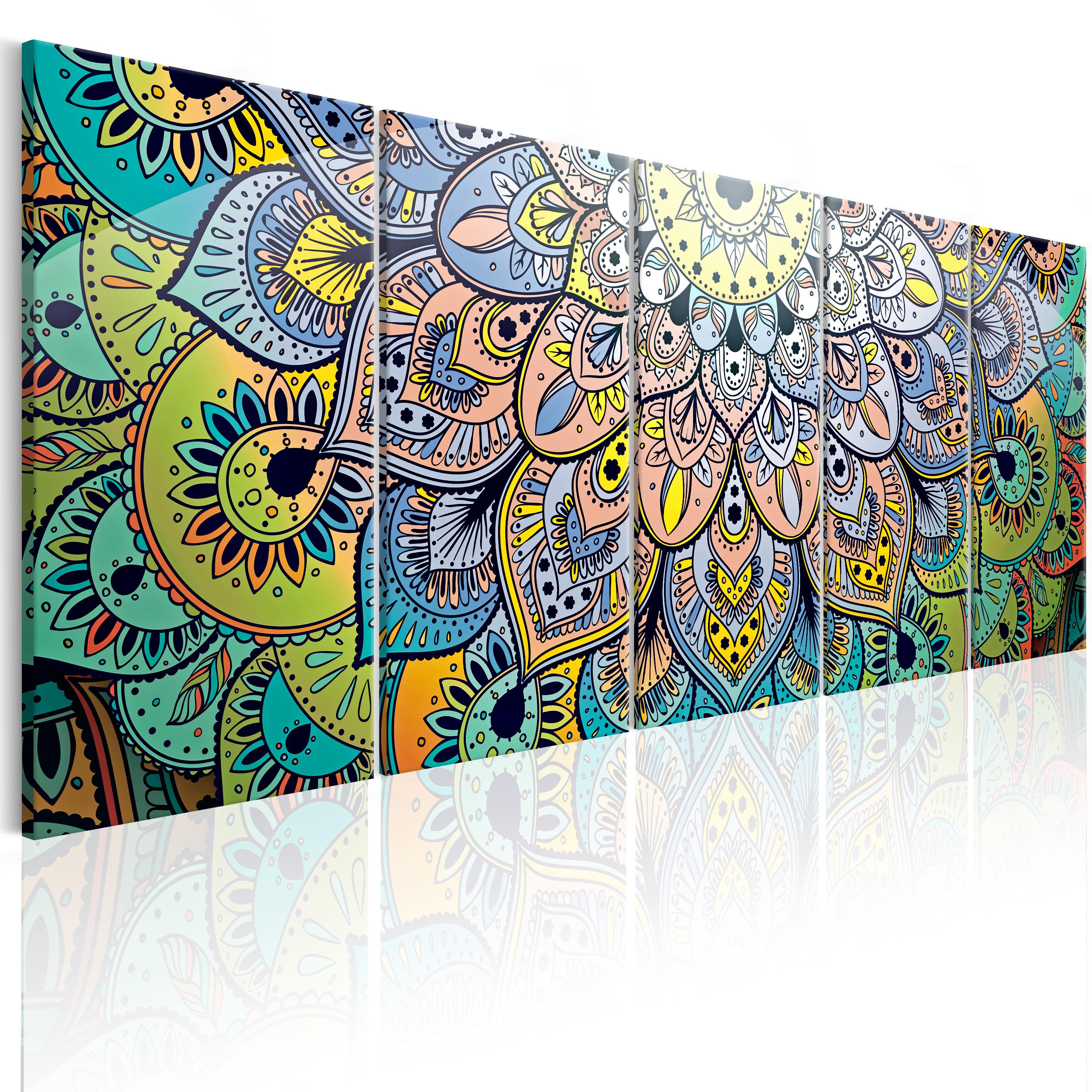 Billede - Mandala: Peacock's Tail - 225 x 90 cm - Standard