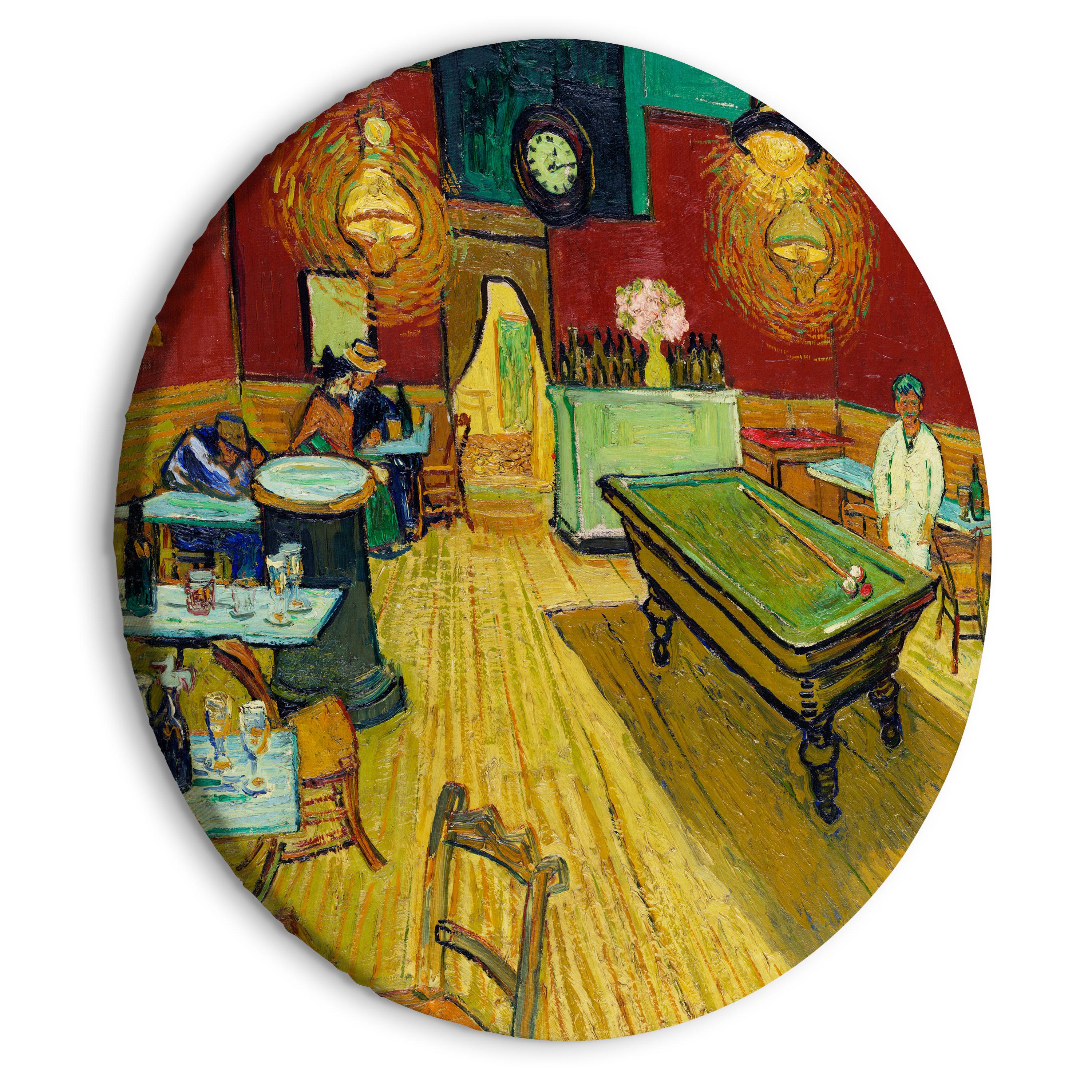 Rundt lærredsprint - The Night Café  (Vincent van Gogh) - 60 x 60 cm
