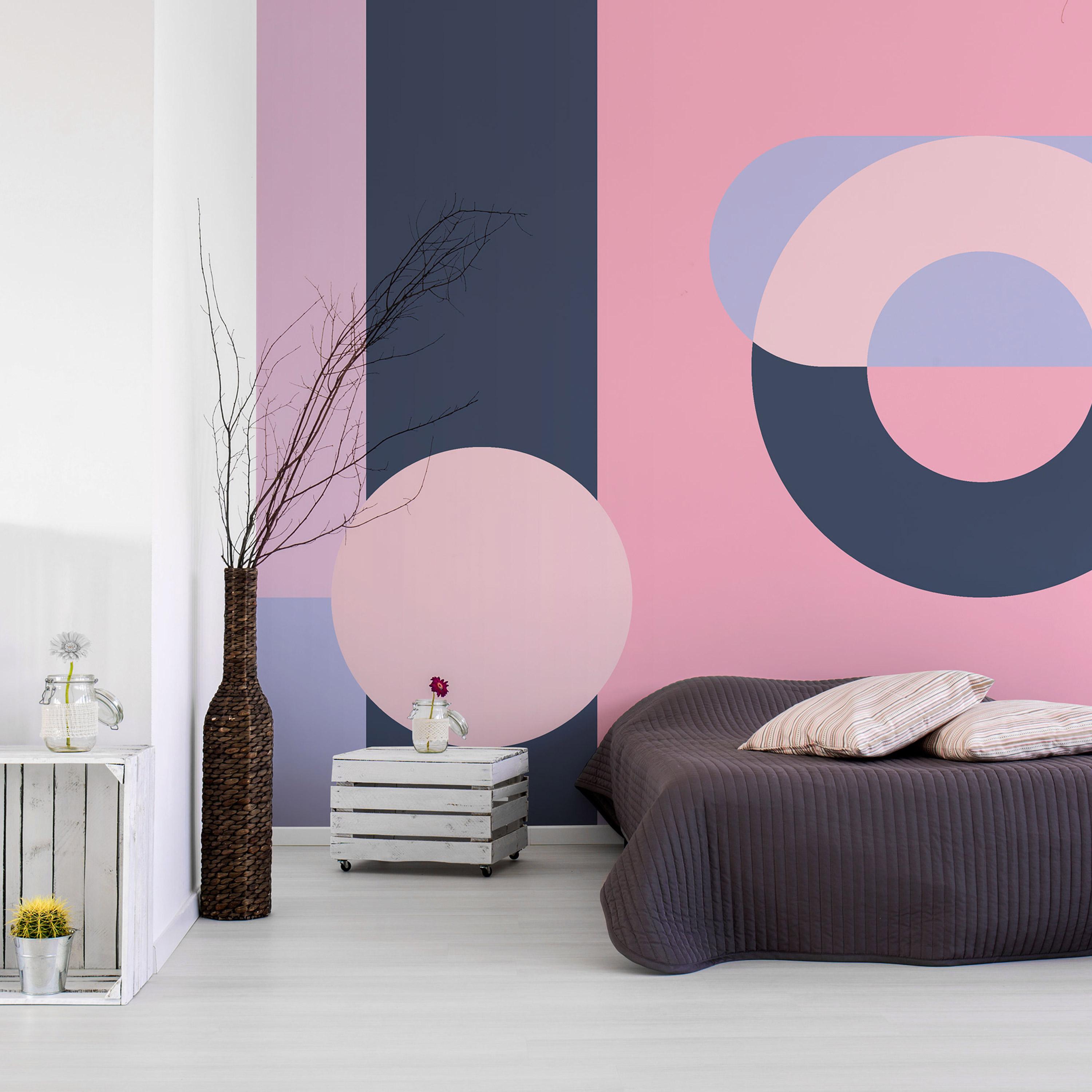 Fototapet - Geometric Wreath (Violet) - 100 x 70 cm - Standard