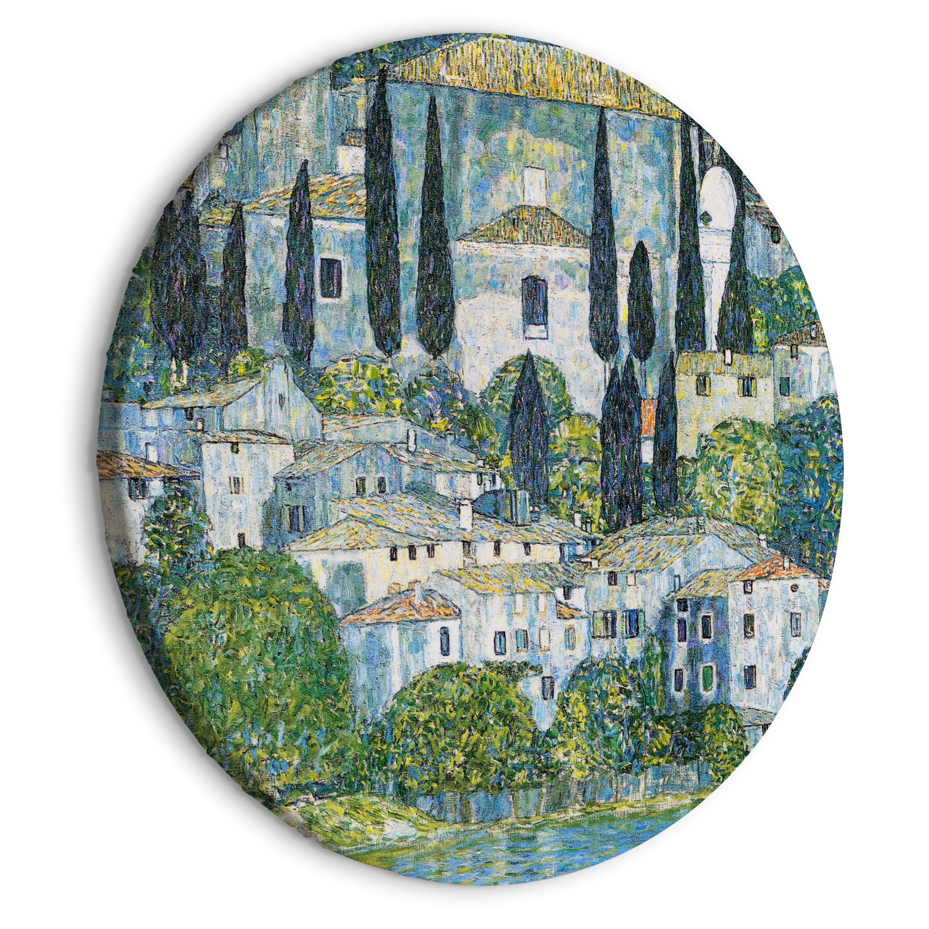 Rundt lærredsprint - Church in Cassone, Gustav Klimt - German Architecture by the River