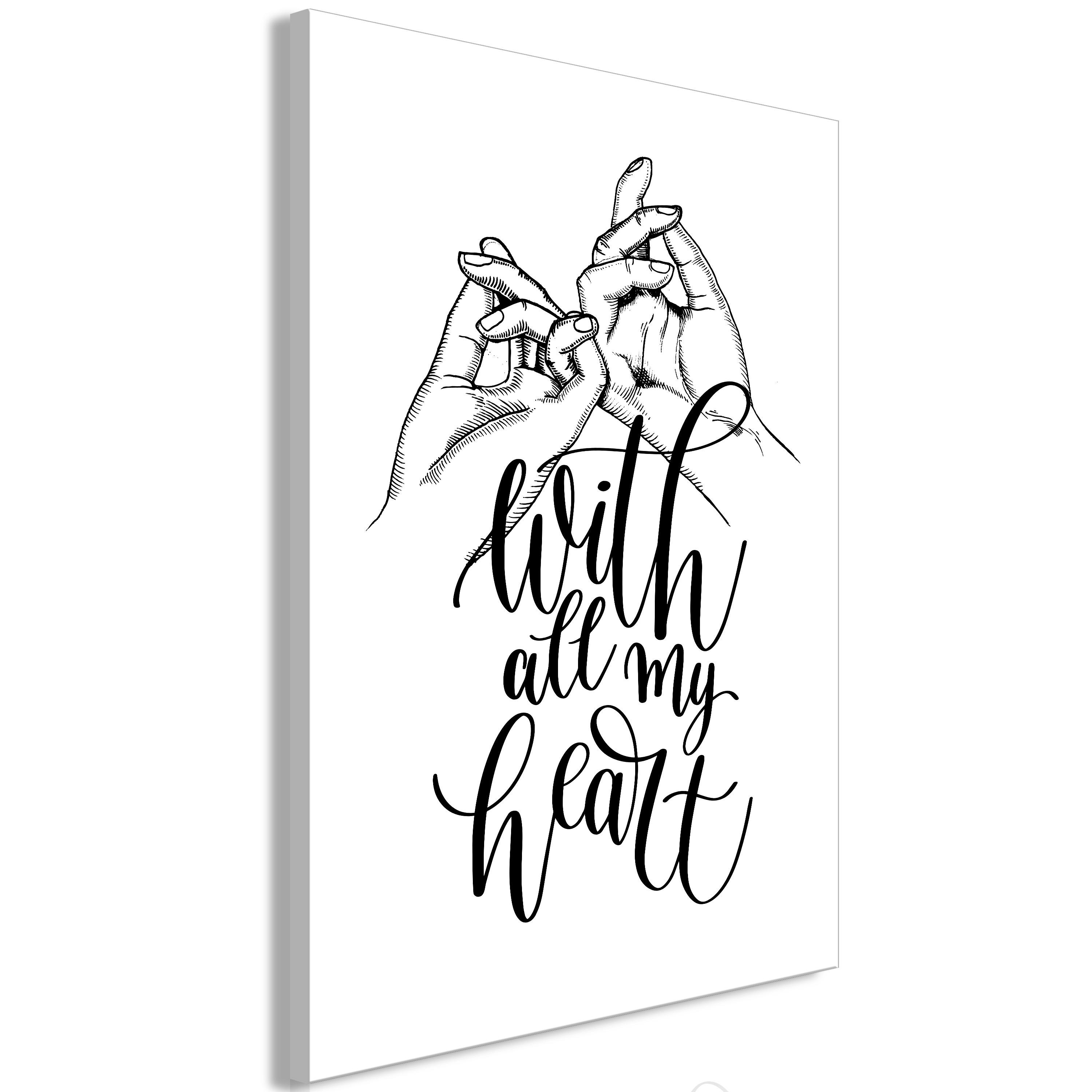 Billede - With All My Heart (1 Part) Vertical - 40 x 60 cm - Standard