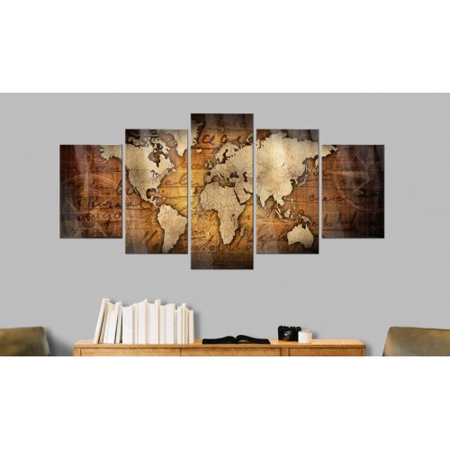 Billede på akrylglas - Acrylic prints  Bronze map I