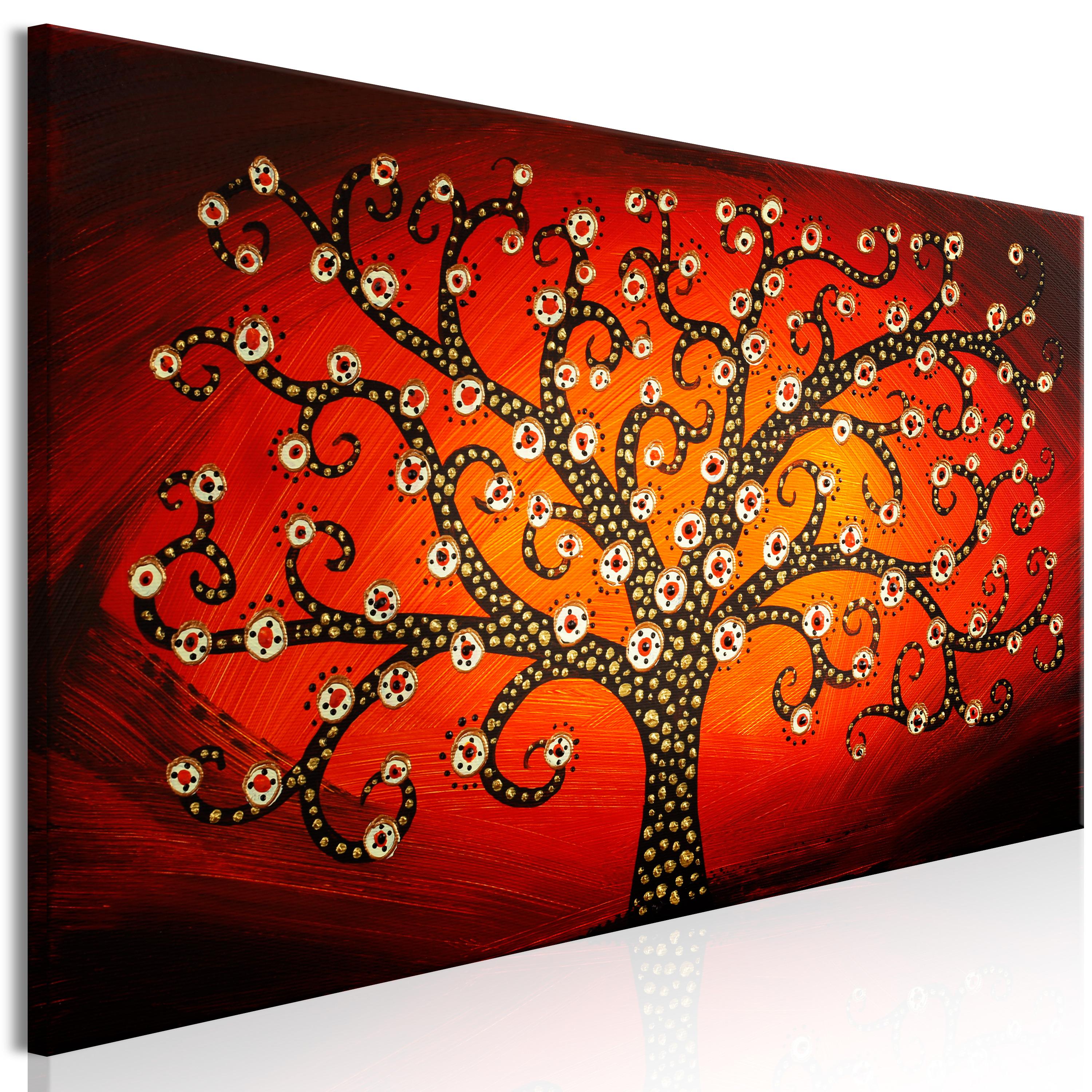 Billede - Fiery Tree (1 Part) Narrow - 90 x 30 cm - Standard