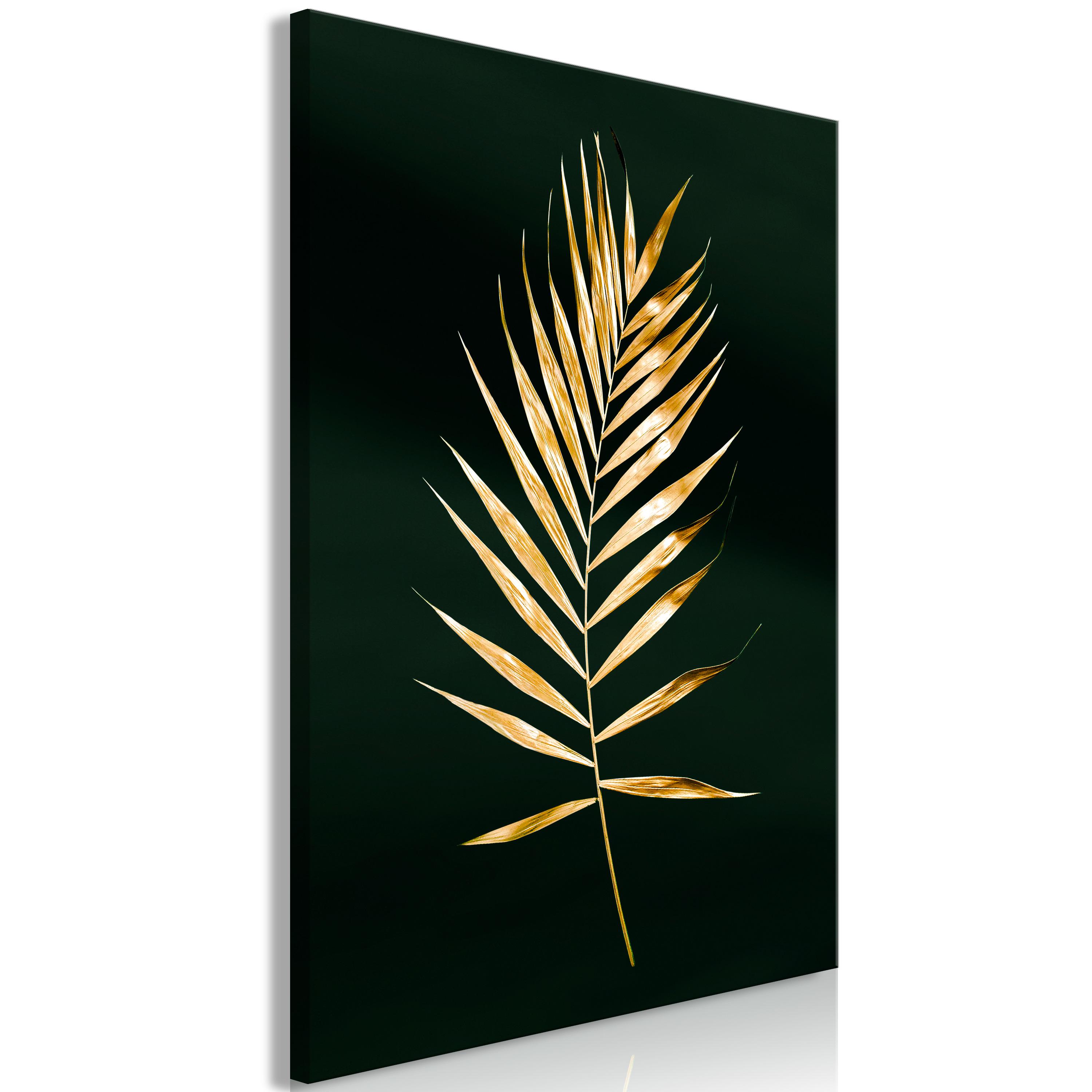 Billede - Sophisticated Leaf (1 Part) Vertical - 60 x 90 cm - På italiensk lærred