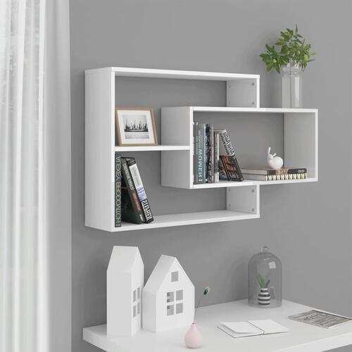Væghylder 104x20x58,5 cm spånplade hvid højglans