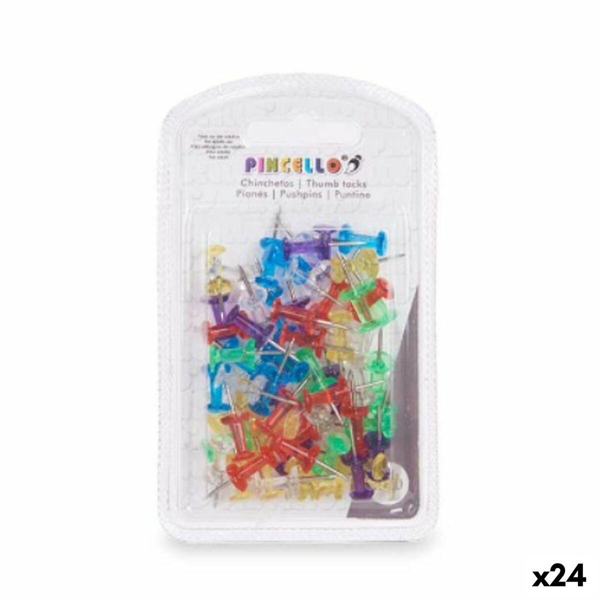Tegnestifter - multifarvede, metal/plast (24 enheder)
