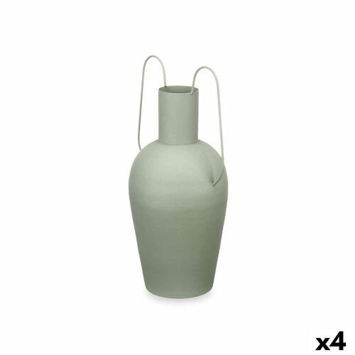 Vase Med håndtag Grøn Stål 24 x 45 x 18 cm (4 enheder)