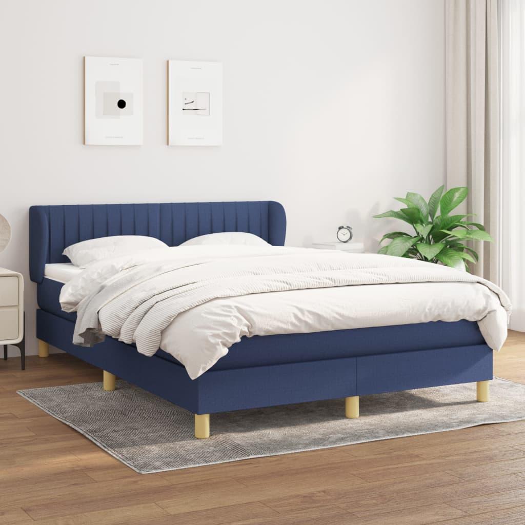Kontinentalseng med madras 140x190 cm - blå stof