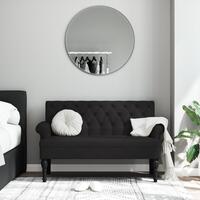 Bænk med ryglæn 120x62x75,5 cm stof sort