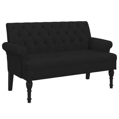 Bænk med ryglæn 120x62x75,5 cm stof sort