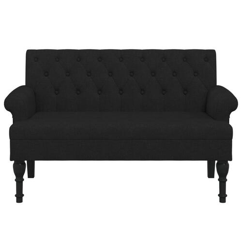 Bænk med ryglæn 120x62x75,5 cm stof sort